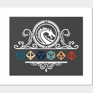 Retro Dragon Dice Crest Posters and Art